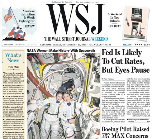 The Wall Street Journal - 19.10.2019 - 20.10.2019 🇺🇸