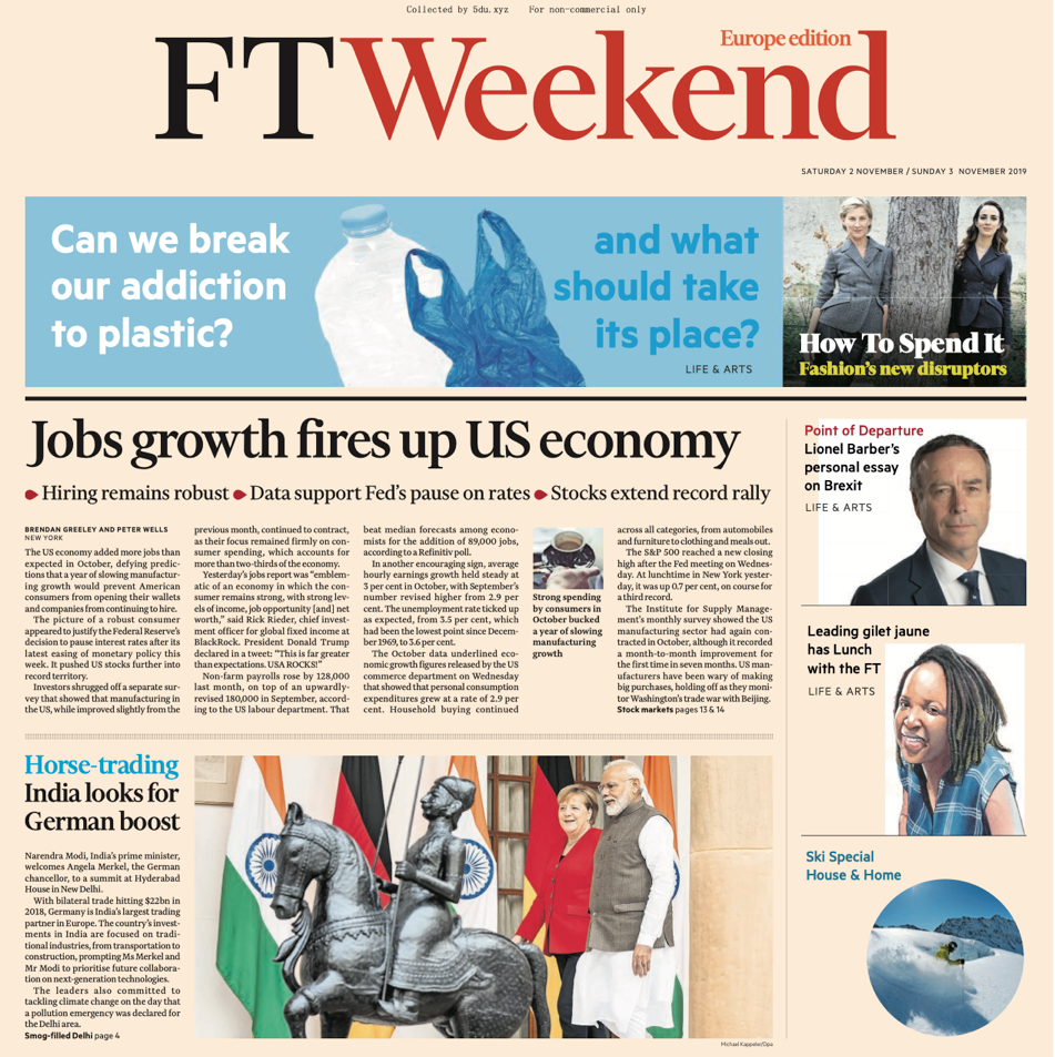 Financial Times Europe - 02.11 - 03.11.2019 🇪🇺