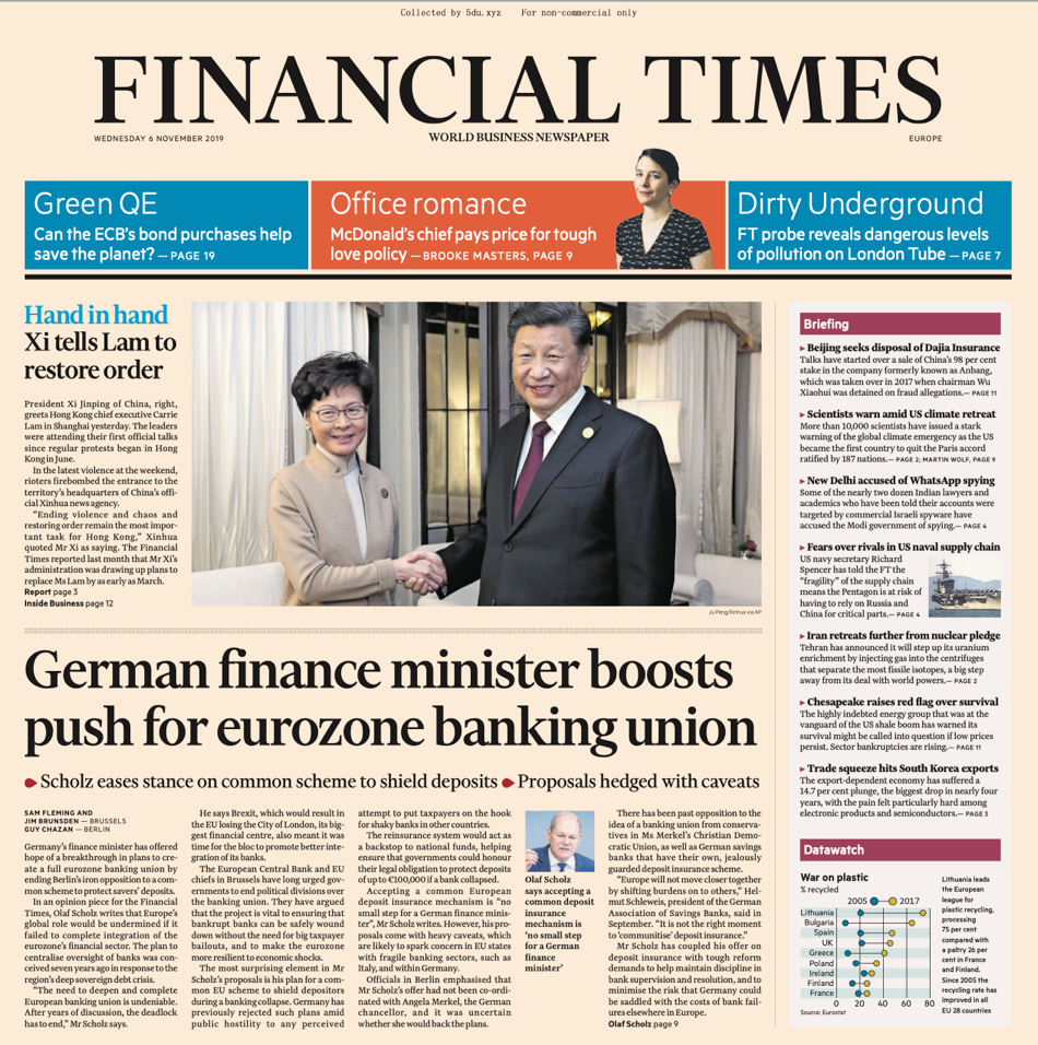 Financial Times Europe – 06.11.2019 🇪🇺