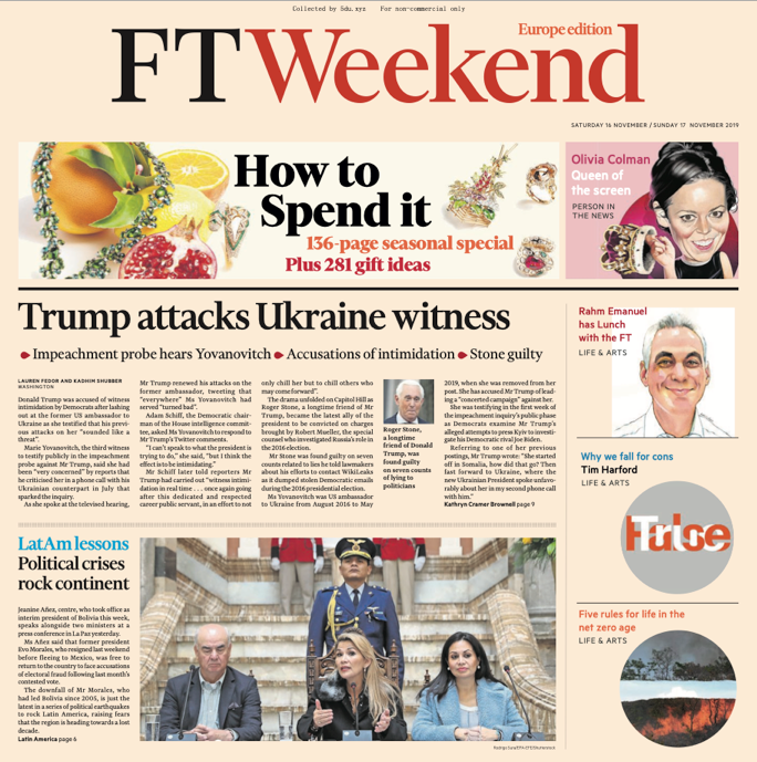 Financial Times Europe - 16.11 - 17.11.2019 🇪🇺