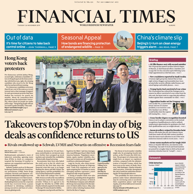 Financial Times Europe – 26.11.2019 🇪🇺