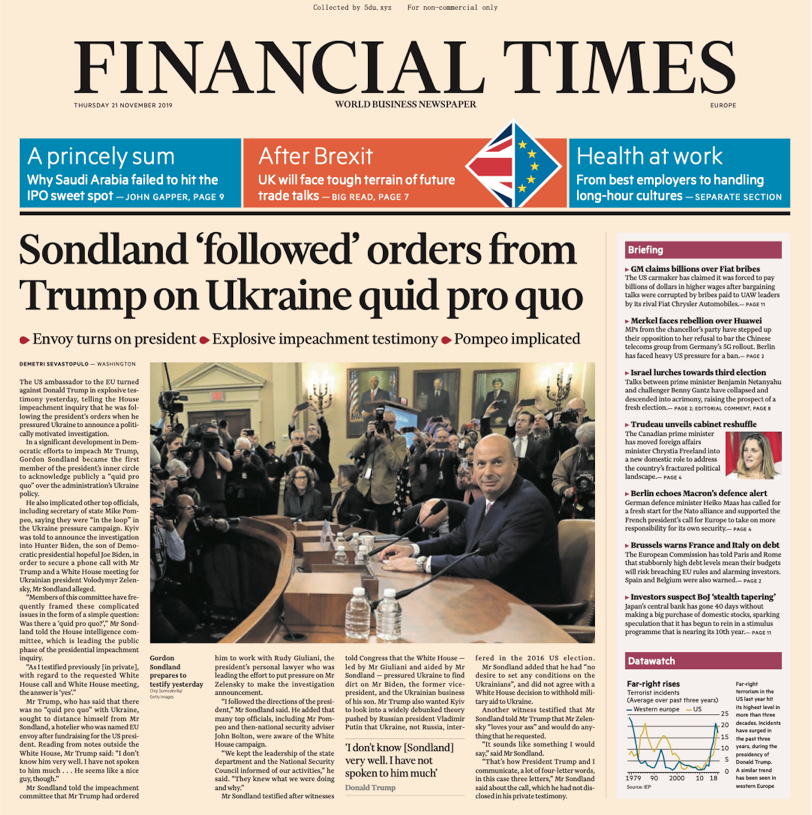 Financial Times Europe – 21.11.2019 🇪🇺