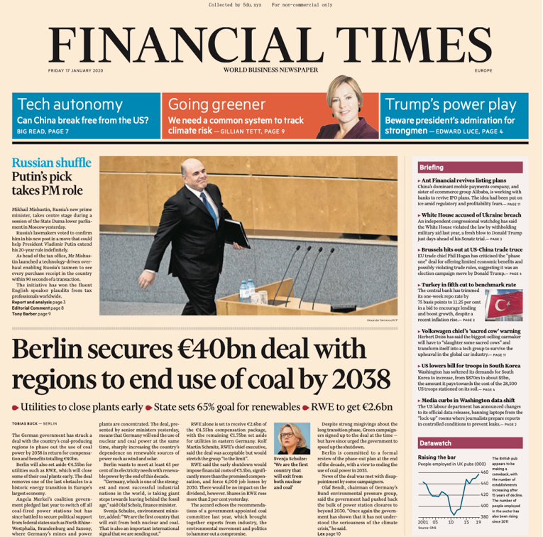 Financial Times Europe – 17.01.2019 🇪🇺